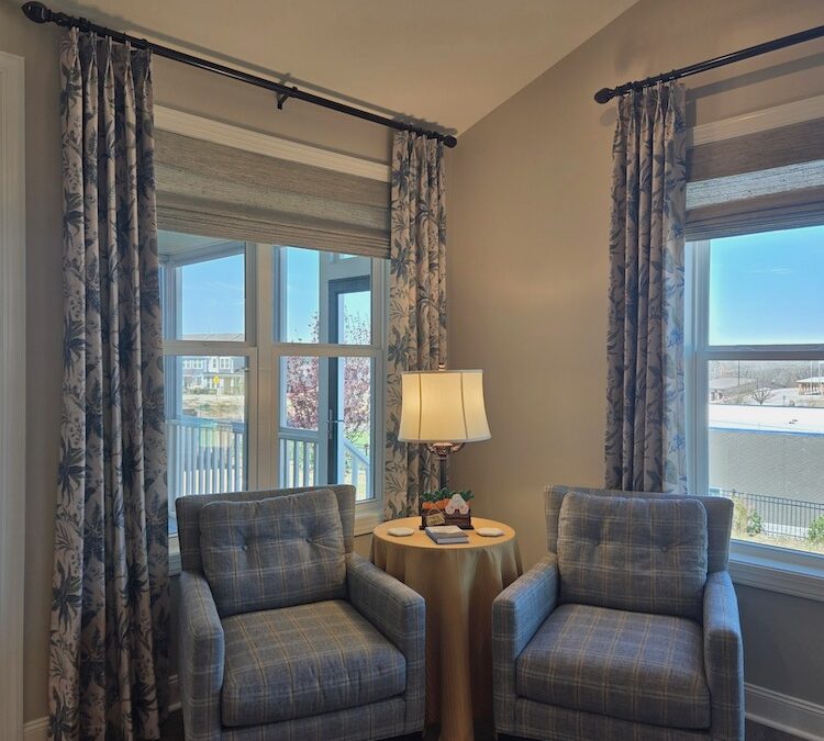 Woven Shades with Drapes
